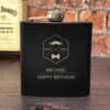 Customizable Name Logo Design Hip Flask for drinks display image main luvecloset best happy birthday gift