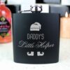 Customizable Name Logo Design Hip Flask for drinks display image main luvecloset best happy birthday gift for daddy's little princess.
