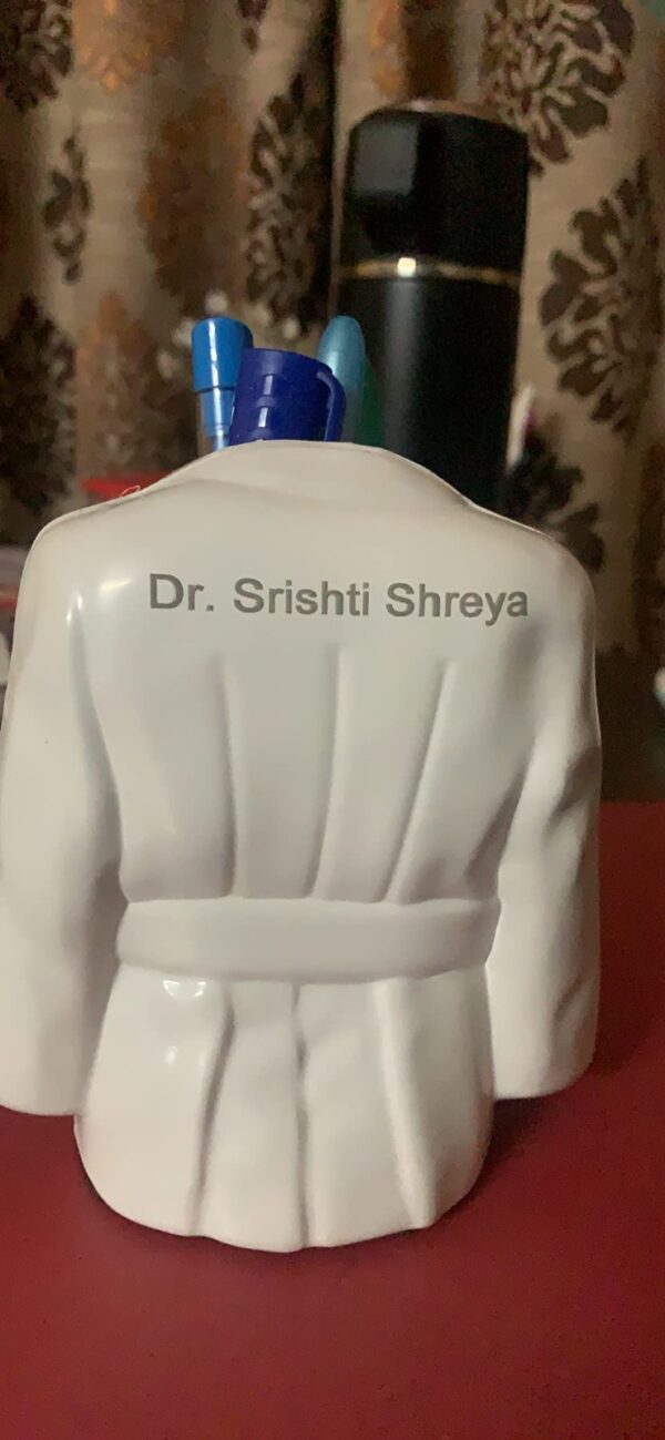 doctor pen stand for gift coat front and back side real image