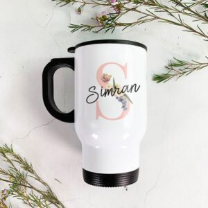 Simran name customized printed traveller mug