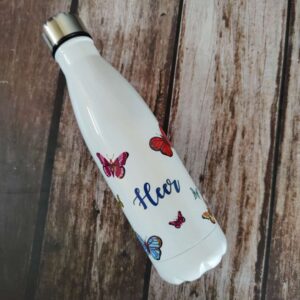 Customized Cola shape Water Bottle butterfly name printed