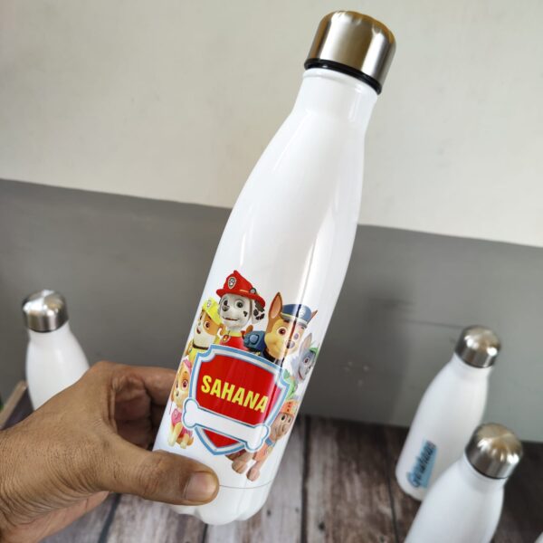 Customized Cola shape Water Bottle name printed with cartoon anime