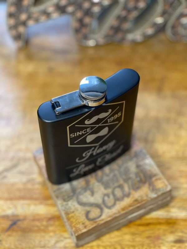 Customizable Name Logo Design Hip Flask display image main honey luvecloset photo from upside