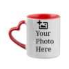 red heart handle mug customized