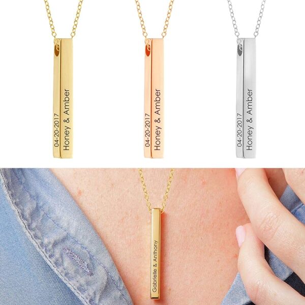 Luvecloset Customized bar neck pendant main image 3 display 1wear