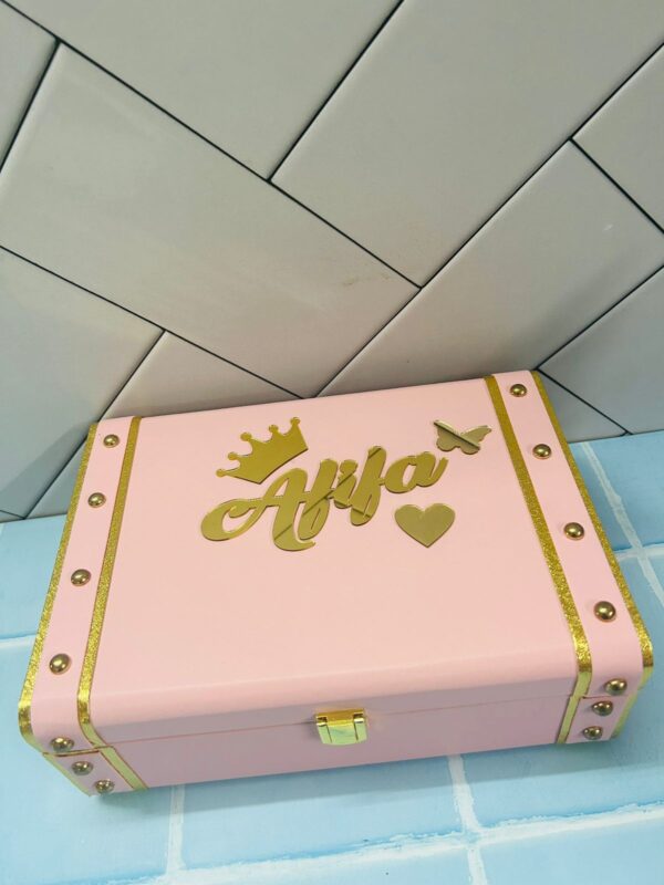 Leatherette Trunk box name printed love heart