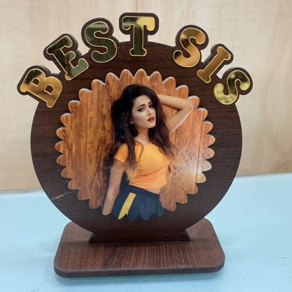 Best Sister Acrylic mdf wooden table top photo frame