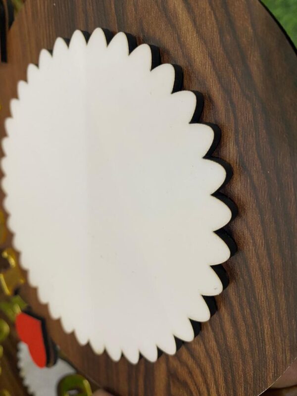 blank plate close up Acrylic mdf wooden table top photo frame