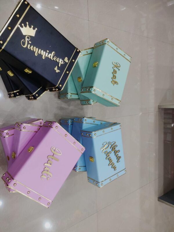 Leatherette Trunk box harneet open color option with names