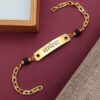 Customized Name Engraved Rudraksha Bracelet Rakhi Main image mere bhaiya printed display