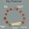 Customized Name Engraved Rudraksha metal plate Rakhi key features display image