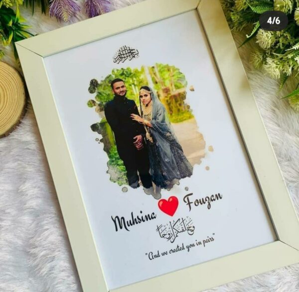 Customizable A4 size Photo Frame to beautify your walls and relive precious movements of your life one photo and quote with calendar display edited couple photo for anniversary and birthday tagline once more luvecloset