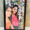 Customizable 8*12inch size Photo Frame main display image luvecloset two girls smiling mosaic frame with black border