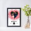 Customizable A4 size Photo Frame to beautify your walls and relive precious movements of your life one photo and quote with calendar display Spotify music playing heart love romantic theme design white border luvecloset