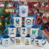 Customizable Photo Text Ceramic Mug With Spoon luvecloset display image of blue color printed mugs