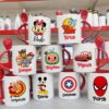 Customizable Photo Text Ceramic Mug With Spoon luvecloset display image of Red color printed mugs