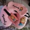 Customizable Name Logo Premium Neck Pillow & Eye Mask for Travel Comfortable Head Rest luvecloset display image name printed with barbie doll pink color