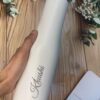 LuveCloset Customizable Name Engraved White Flora Stainless Steel Water Bottle – 1L | Single Wall, Lightweight & Durable | Personalized Reusable Bottle for Travel, Gym & Office