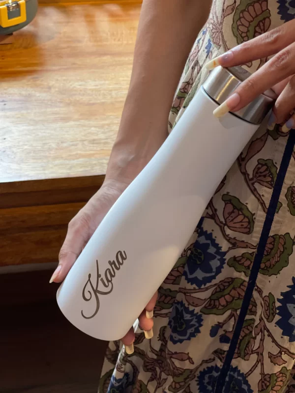 Customizable Name Unique Shape Elite Water bottle luvecloset product display image girl carrying bottle