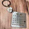 LuveCloset Personalized Calendar Date Keychain with Custom Name Engraving – Stainless Steel Love Gift for Couples, Anniversary, Birthday & Special Occasions 3