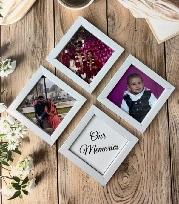 Wall Photo Frame Set 5x5 Inch (Pack of 4) – No Drill Self-Adhesive Frames