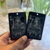 LuveCloset Personalized Royal Couple Keepsake | Custom King Queen Acrylic Card | Car Hanging & Wallet Keepsake | Couple Photo Engraved Gift for Boyfriend Girlfriend Husband Wife