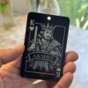 LuveCloset Personalized Royal Couple Keepsake | Custom King Queen Acrylic Card | Car Hanging & Wallet Keepsake | Couple Photo Engraved Gift for Boyfriend Girlfriend Husband Wife