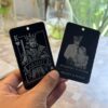 LuveCloset Personalized Royal Couple Keepsake | Custom King Queen Acrylic Card | Car Hanging & Wallet Keepsake | Couple Photo Engraved Gift for Boyfriend Girlfriend Husband Wife